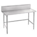 Advance Tabco Spec Line TVKS-305 30" x 60" 14 Gauge Stainless Steel Commercial Work Table with 10" Backsplash Main Thumbnail 1