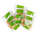 Three bags of Burry Foods croutons with green labels.