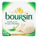 A box of Boursin Garlic and Fine Herb Gournay Cheese on a white background.