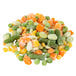 A pile of IQF 5 Way Mixed Vegetables including carrots, peas, and yellow objects.