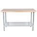 Advance Tabco H2G-305 Wood Top Work Table with Galvanized Base and Undershelf - 30" x 60" Main Thumbnail 1