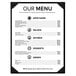 A Menu Solutions Chadwick Collection menu cover with black text on a white background.
