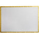 A white board with gold border.
