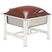 A Bon Chef burnt umber metal square chafer with a lid.