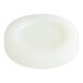 A white circular wrapped soap bar with a white background.
