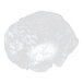 A clear disposable shower cap made of thin plastic.