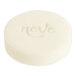A white round Noble Eco Novo Terra soap bar with text on it.