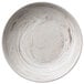 A white Oneida Marble porcelain bowl with a swirl pattern in the center.