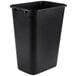 Continental 4114BK 41.25 Qt. / 10 Gallon Black Rectangular Wastebasket / Trash Can Main Thumbnail 2