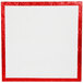 A white square with red border.
