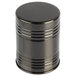 An American Metalcraft black stainless steel soup canister with three rings.