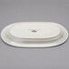 Tuxton YEH-137 Monterey 13 7/8" Eggshell Embossed Rim China Platter - 12/Case Main Thumbnail 3