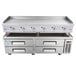 Cooking Performance Group 72GTRBNL 72 inch Gas Countertop Griddle with Thermostatic Controls and 72 inch, 4 Drawer Refrigerated Chef Base - 180,000 BTU