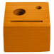 A Menu Solutions country oak wood block check presenter.