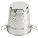 A Tablecraft stainless steel wine bucket with rings and a handle.