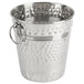 A Tablecraft stainless steel wine bucket with a handle.