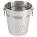 A Tablecraft stainless steel wine bucket with handles.