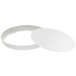 A round silver Gobel tart/quiche pan with a removable bottom on a white background.