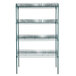 A Regency green wire rack shelving kit with four shelves.