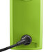 A green KitchenAid electrical plug with a black cord.