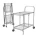 A Luxor collapsible wire utility cart with 2 shelves and wheels.