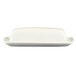 CAC BTD-8 White Porcelain Butter Dish with Cover 8 1/4" x 4 1/4" - 12/Case Main Thumbnail 1