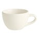 An Acopa ivory stoneware coffee cup with a rolled edge and handle.