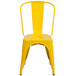 Flash Furniture CH-31230-YL-GG Yellow Stackable Galvanized Steel Chair with Vertical Slat Back and Drain Hole Seat Main Thumbnail 2