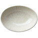 An Oneida Knit oval porcelain bowl with a speckled surface.