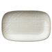A white rectangular Oneida Knit porcelain plate with a textured pattern.