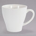 A white Oneida porcelain coffee cup with a handle.