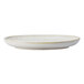 A white Oneida Knit porcelain oval plate with a small rim.