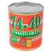 A Stanislaus #10 can of tomato fillets with the words "74 40" on the label.