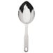 A silver Thunder Group stainless steel measuring scoop with a handle.
