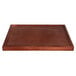 A Lancaster Table & Seating rectangular wood butcher block table top with a mahogany finish.