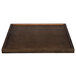 A brown rectangular Lancaster Table & Seating butcher block table top with a black border.