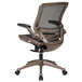A Flash Furniture office chair with a black mesh back and arms.