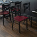 Lancaster Table & Seating Cross Back Black Chair with Mahogany Seat - Detached Seat Main Thumbnail 1