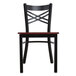Lancaster Table & Seating Cross Back Black Chair with Mahogany Seat - Detached Seat Main Thumbnail 4