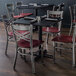 Lancaster Table & Seating Cross Back Clear Coat Steel Chair with Mahogany Seat - Detached Seat Main Thumbnail 5