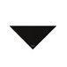 A black triangle shaped cloth with a white logo.