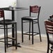 Lancaster Table & Seating Mahogany Finish Bar Height Bistro Chair with 2" Padded Seat Main Thumbnail 1