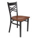 Lancaster Table & Seating Black Cross Back Chair with Antique Walnut Seat Main Thumbnail 3