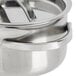 An American Metalcraft stainless steel pot with a lid and handle.