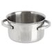 An American Metalcraft stainless steel mini pot with handles and a lid.