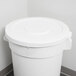 Continental 3201WH Huskee 32 Gallon White Round Trash Can Lid Main Thumbnail 7
