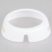 A white plastic Tablecraft salad dressing dispenser collar with beige lettering.