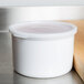 Cambro CP15148 1.5 Qt. White Round Crock with Lid Main Thumbnail 1