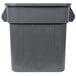A gray rectangular Continental Huskee trash can with a lid and two handles.