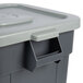 Continental Huskee 32 Gallon Gray Square Trash Can and Lid Main Thumbnail 4